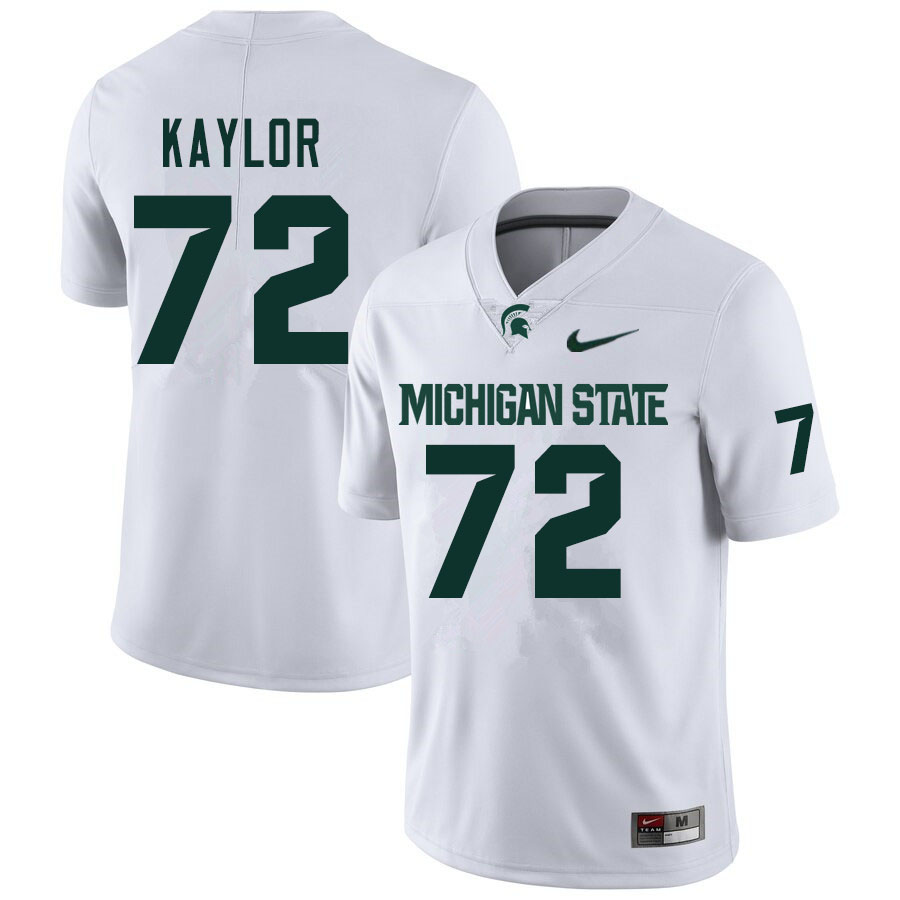 Men #72 Damon Kaylor Michigan State Spartans College Football Jerseys Sale-White